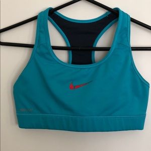 Blue Nike sports bra